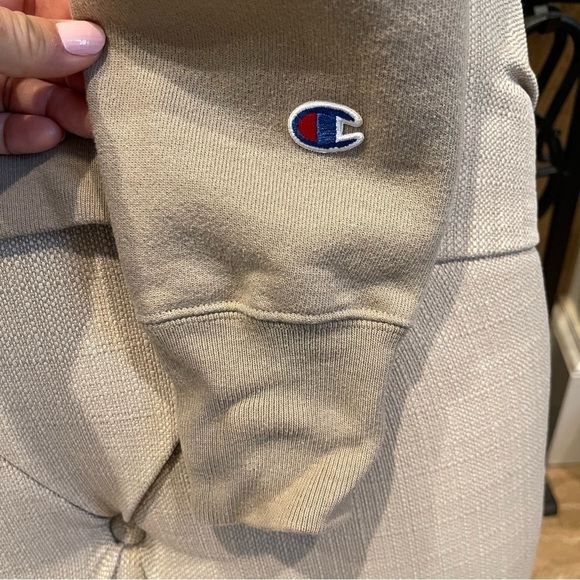 AV: Champion Men's Beige Embroidered Logo Sweatshirts & Hoodies Sz S - Picture 8 of 11
